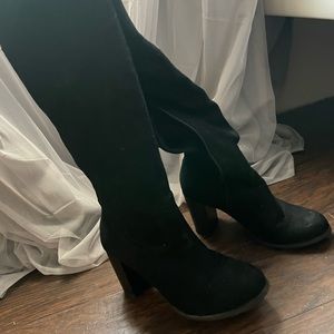 Black knee heels